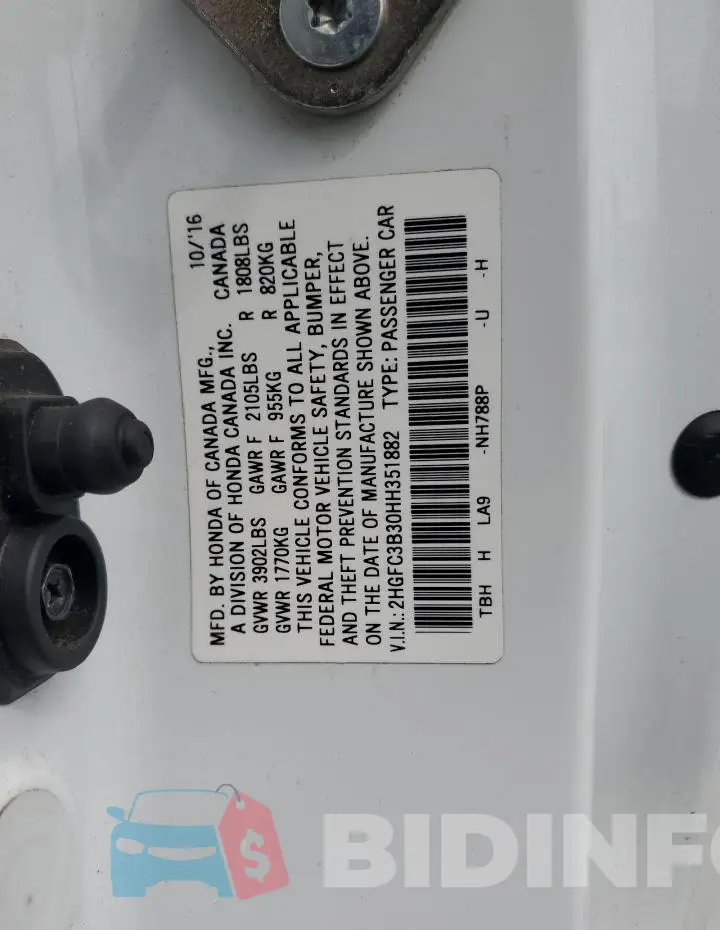 2HGFC3B30HH351882 Photo# 12