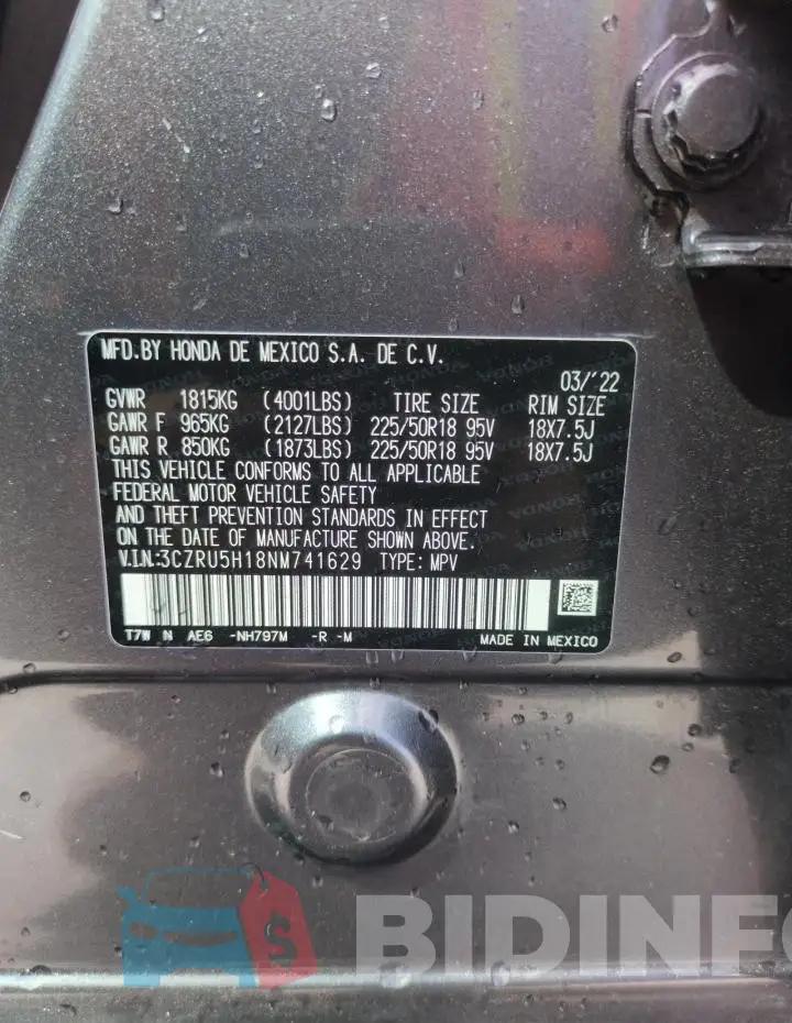 3CZRU5H18NM741629 Photo# 13