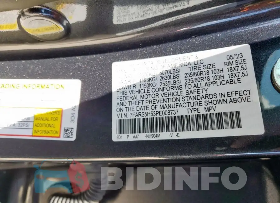 7FARS5H53PE008737 Photo# 14