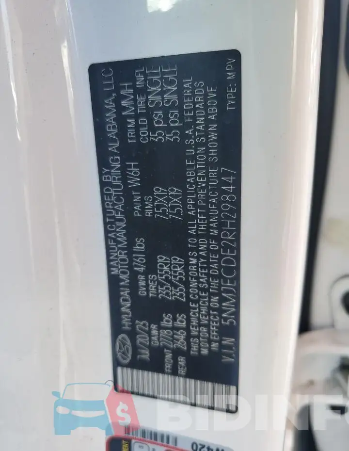 5NMJECDE2RH298447 Photo# 14