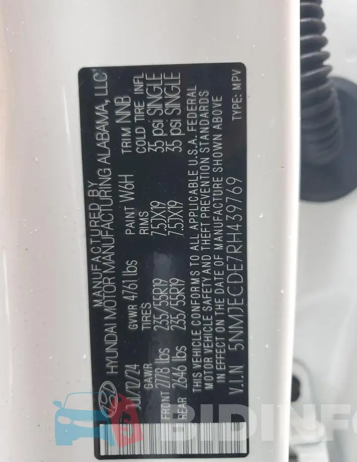 5NMJECDE7RH439769 Photo# 14