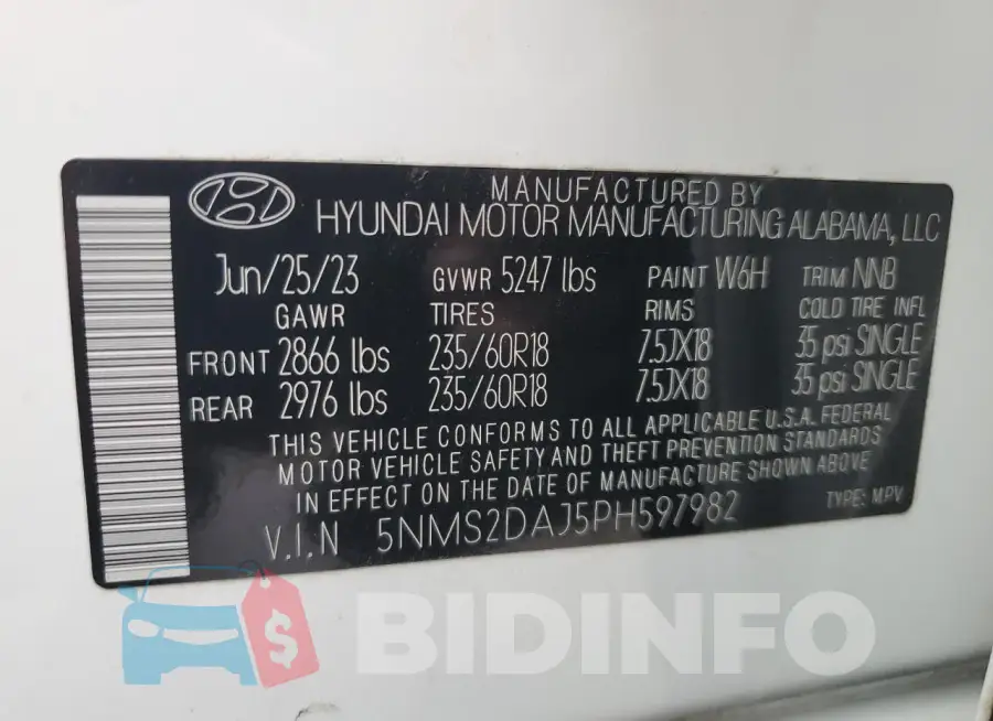 5NMS2DAJ5PH597982 Photo# 12