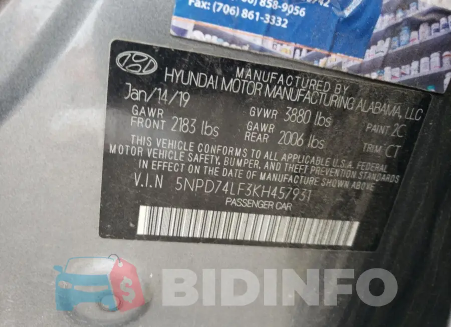 5NPD74LF3KH457931 Photo# 12