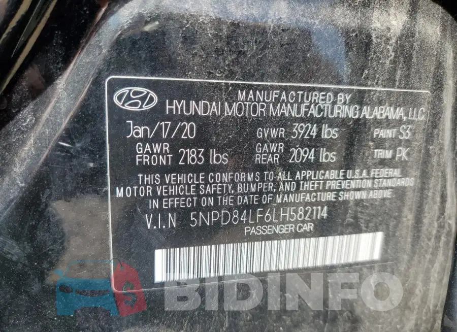 5NPD84LF6LH582114 Photo# 12