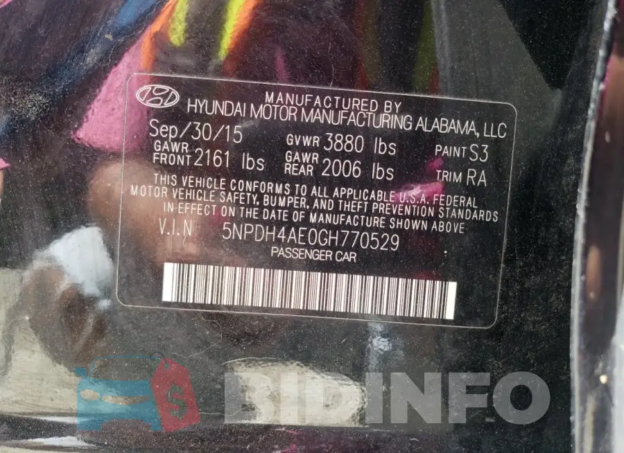5NPDH4AE0GH770529 Photo# 12