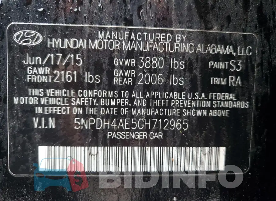 5NPDH4AE5GH712965 Photo# 12