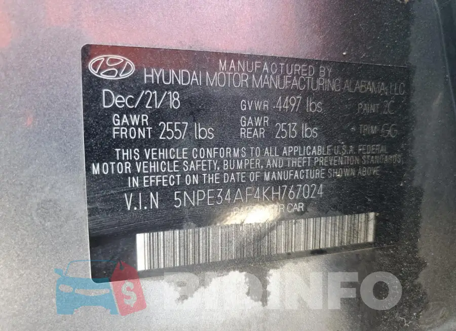 5NPE34AF4KH767024 Photo# 13