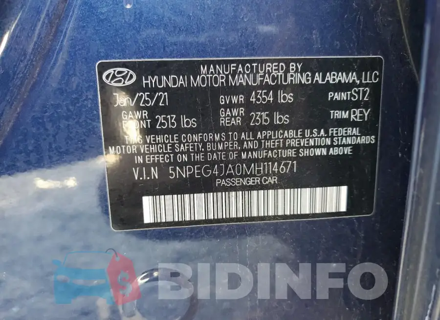 5NPEG4JA0MH114671 Photo# 12