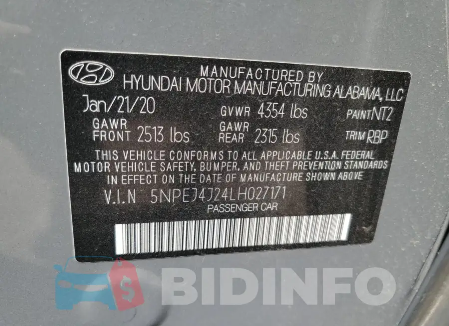 5NPEJ4J24LH027171 Photo# 12