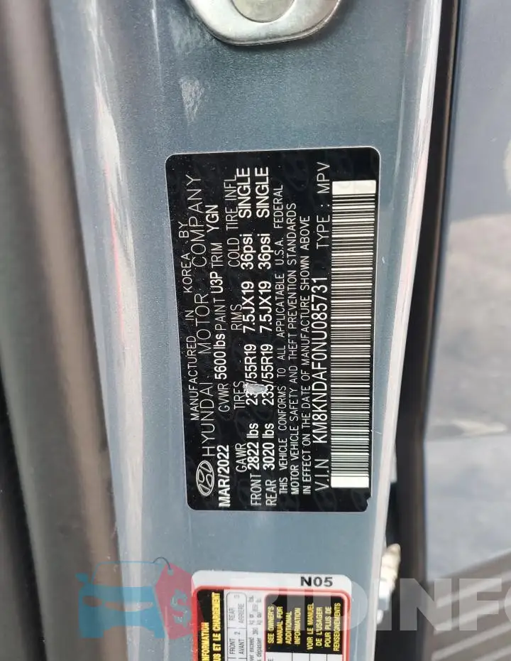 KM8KNDAF0NU085731 Photo# 13
