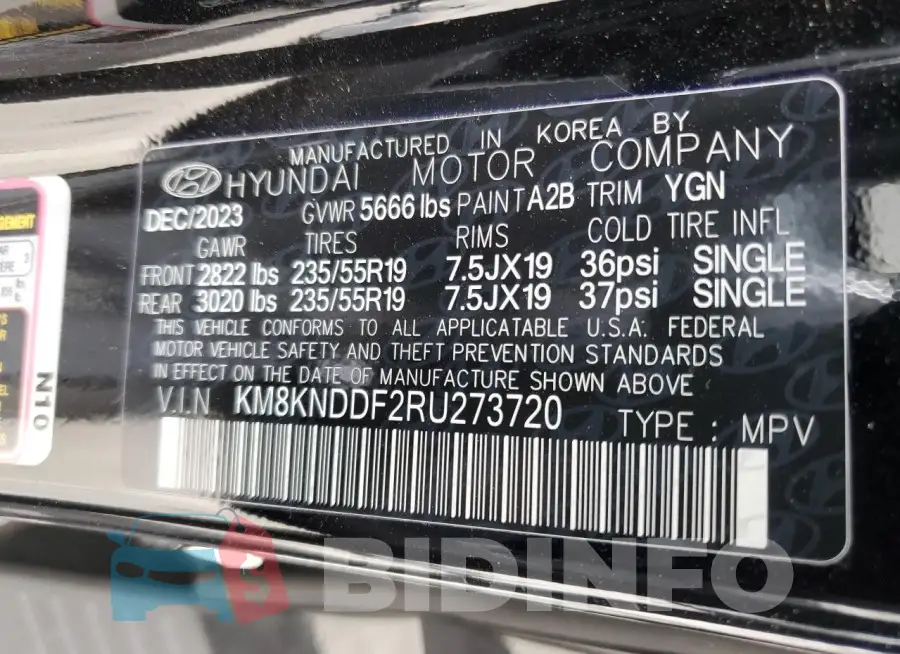 KM8KNDDF2RU273720 Photo# 13