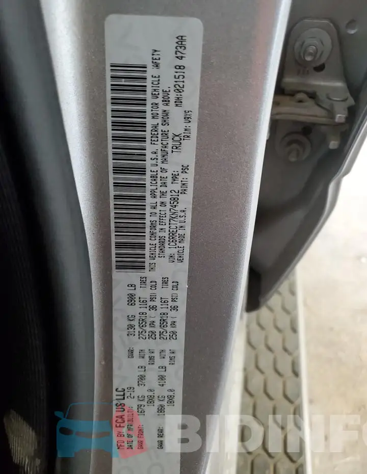 1C6RRECT7KN745812 Photo# 12