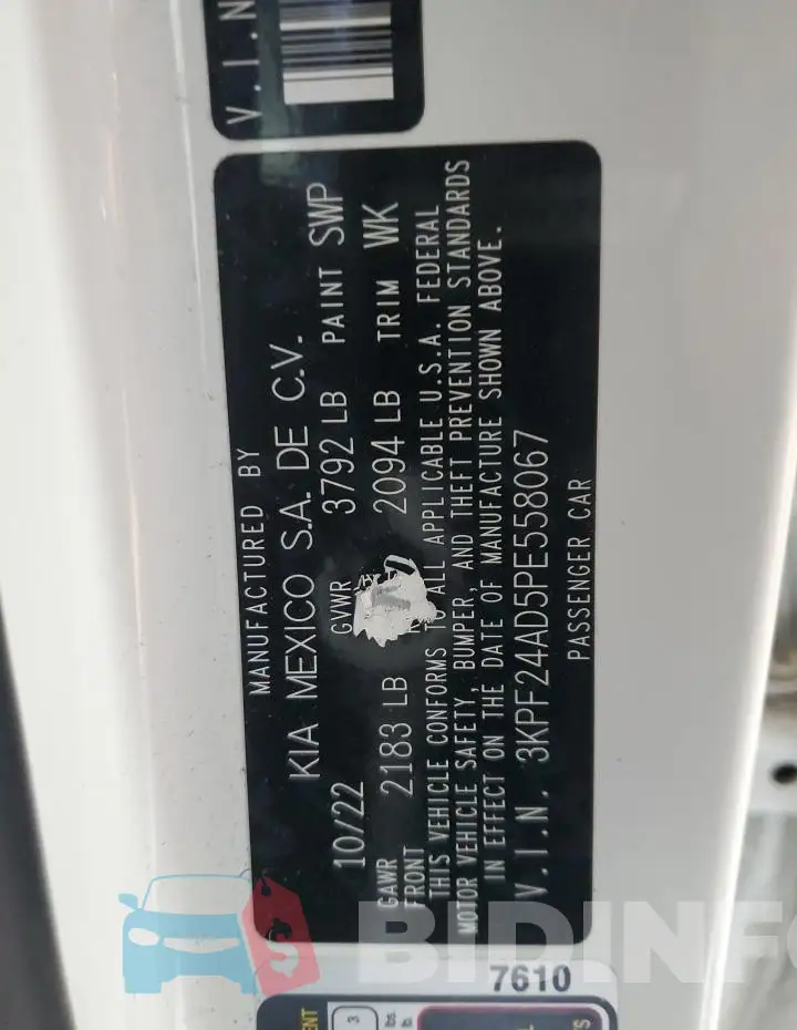 3KPF24AD5PE558067 Photo# 12