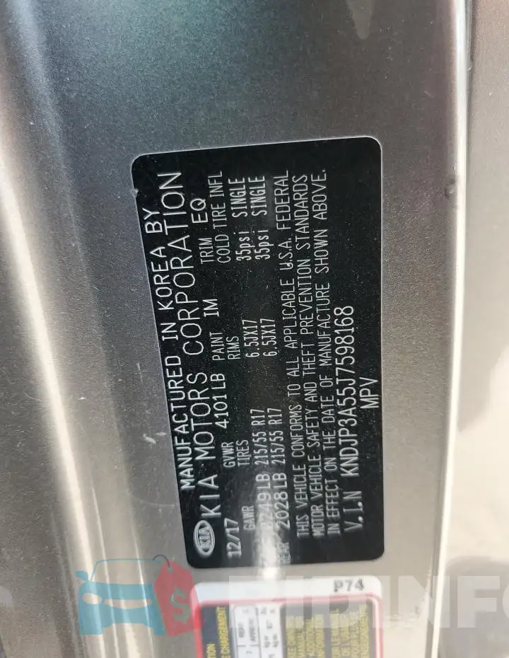 KNDJP3A55J7598168 Photo# 13