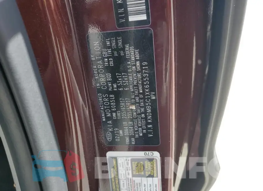KNDMB5C1XK6553719 Photo# 13