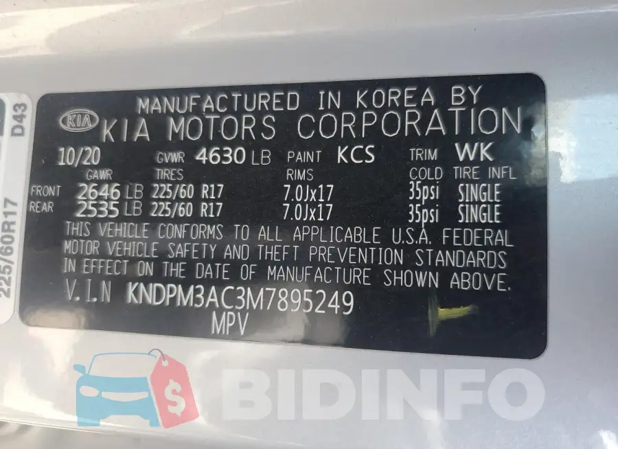 KNDPM3AC3M7895249 Photo# 13