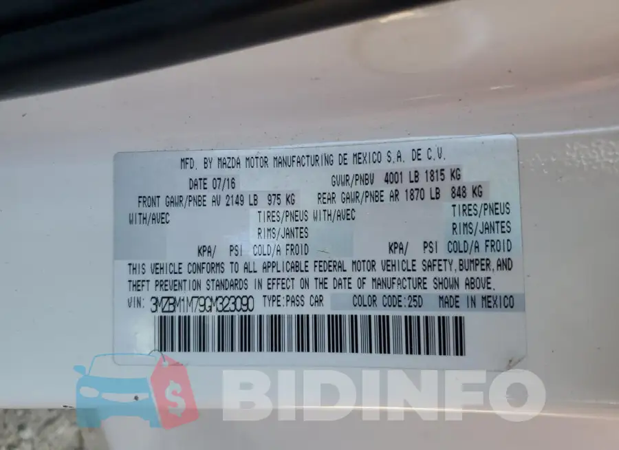 3MZBM1M79GM323090 Photo# 13