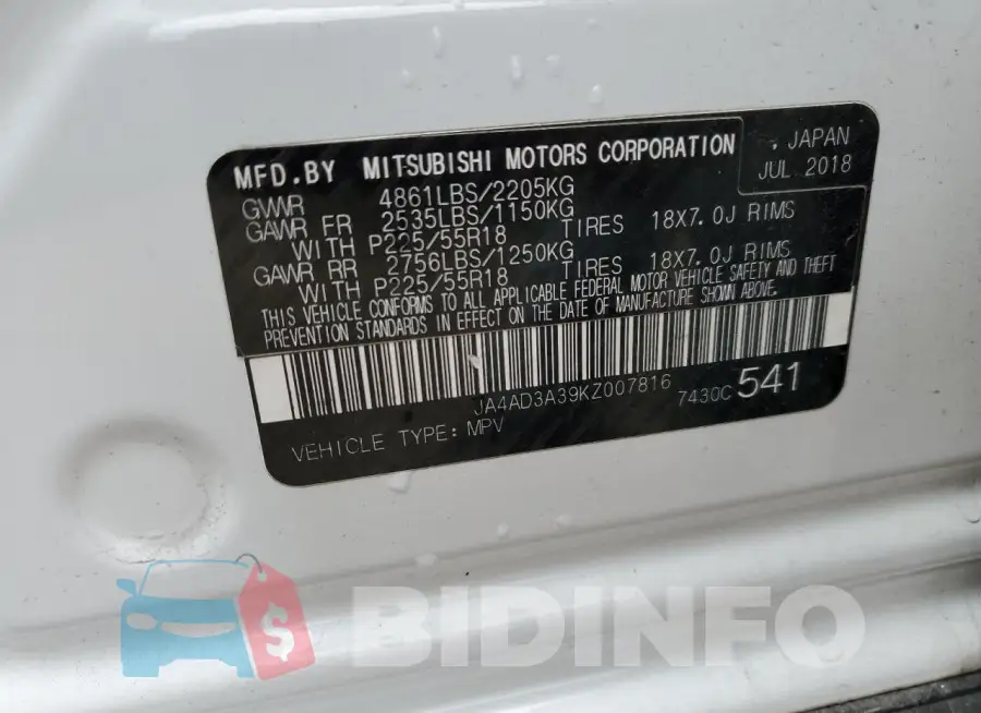 JA4AD3A39KZ007816 Photo# 12