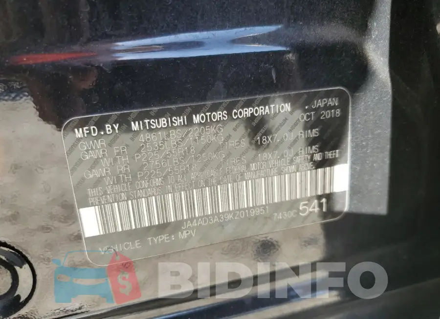 JA4AD3A39KZ019951 Photo# 13