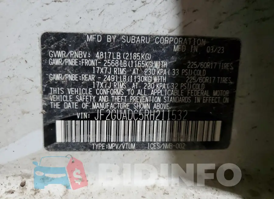 JF2GUADC5RH211532 Photo# 13