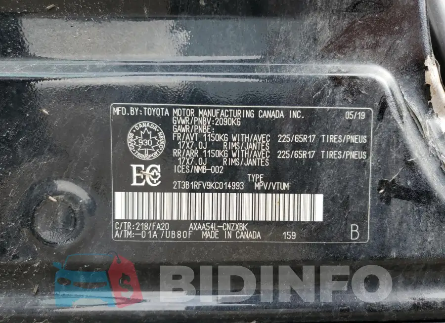 2T3B1RFV9KC014993 Photo# 14