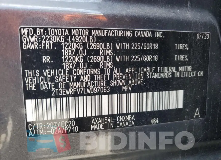 2T3EWRFV7LW097063 Photo# 13