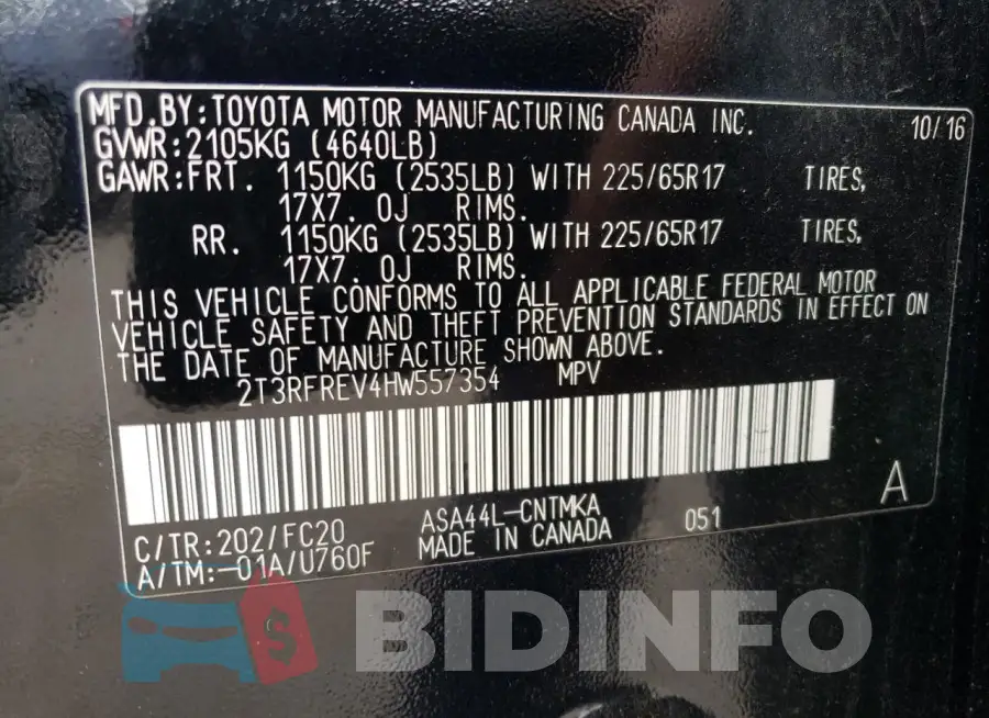 2T3RFREV4HW557354 Photo# 13