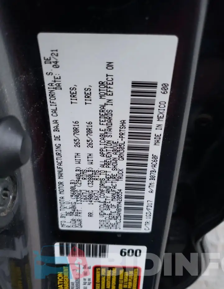 3TMCZ5AN8MM420554 Photo# 12