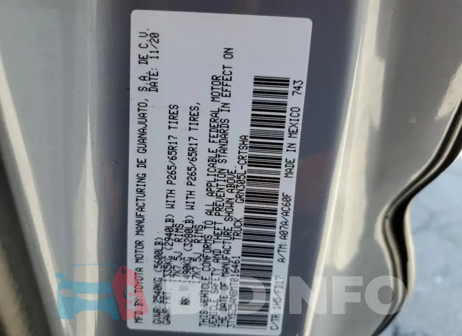 3TYSZ5AN8MT016461 Photo# 12