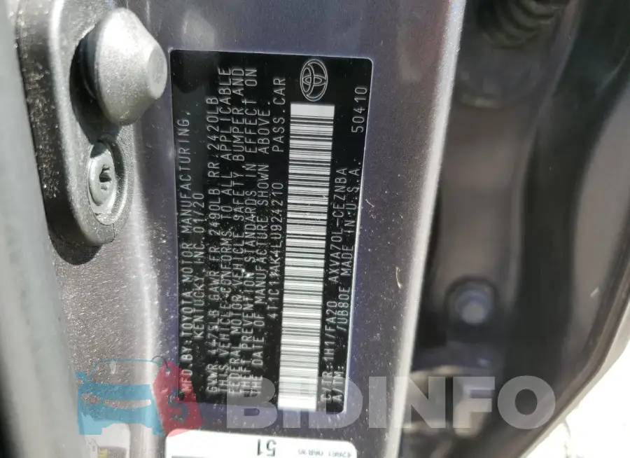 4T1C11AK4LU924210 Photo# 12