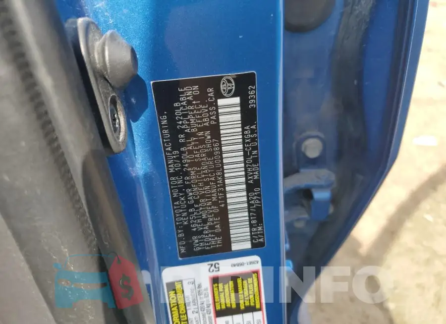 4T1F31AK8LU009867 Photo# 12