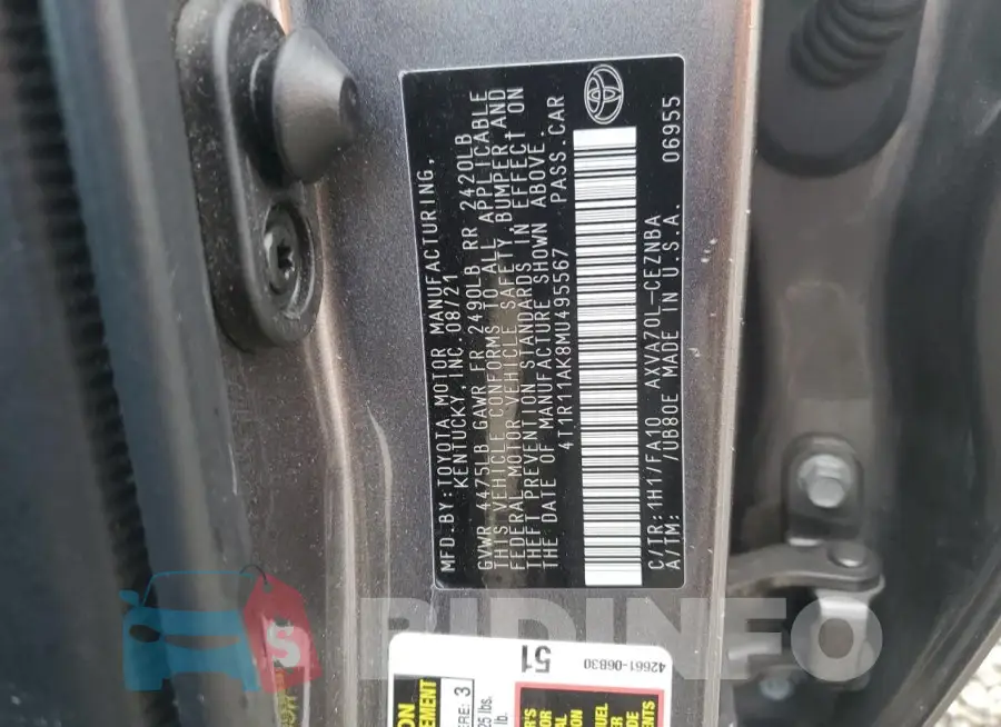 4T1R11AK8MU495567 Photo# 12