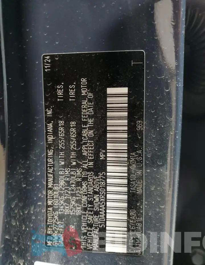 5TDAAAA5XRS018775 Photo# 14