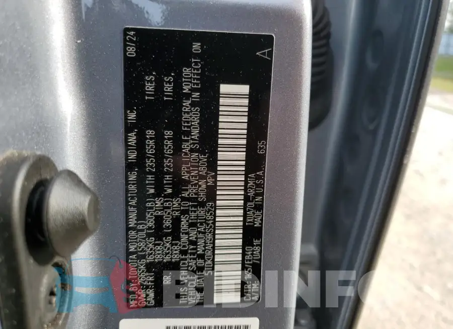 5TDKDRAH9RS548529 Photo# 13