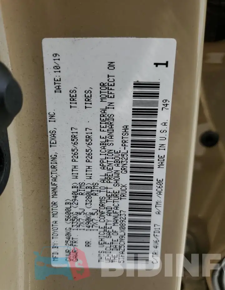 5TFAZ5CN9LX089237 Photo# 13