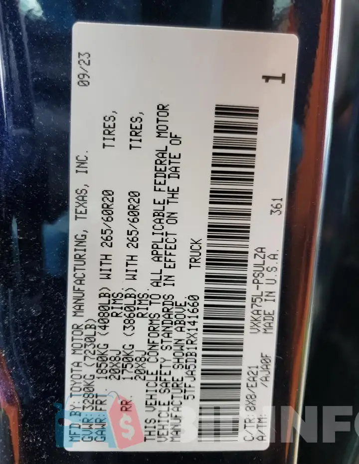 5TFJA5DB1RX141660 Photo# 12