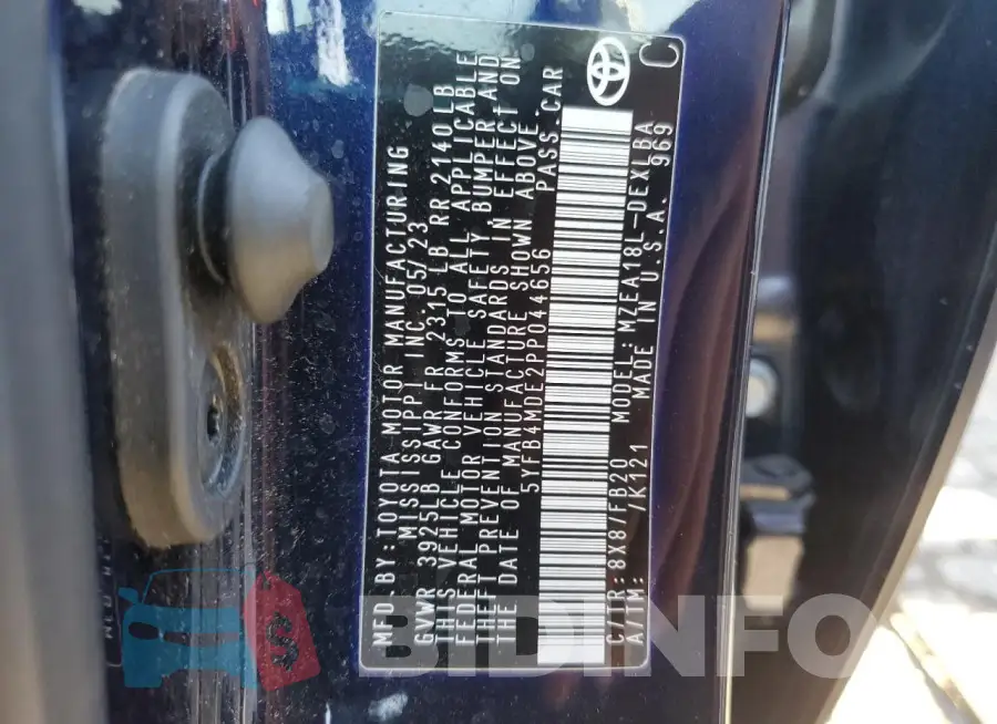 5YFB4MDE2PP044656 Photo# 12