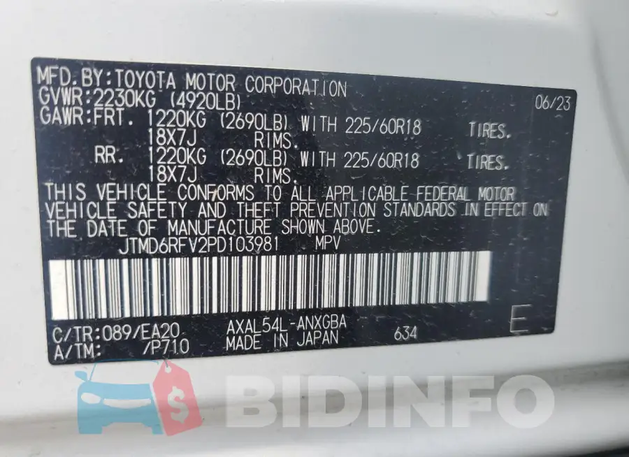JTMD6RFV2PD103981 Photo# 13