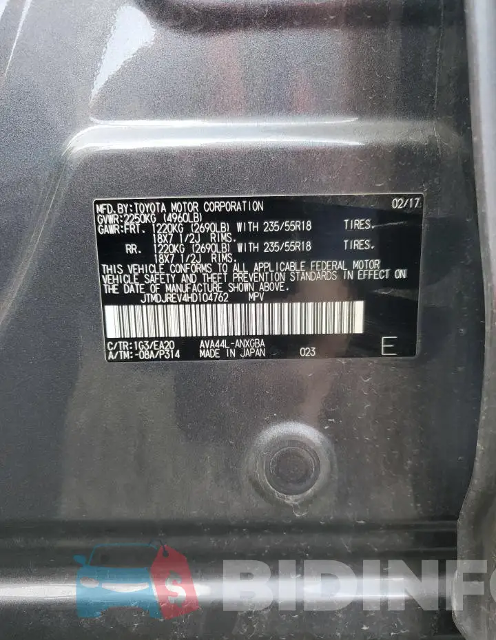 JTMDJREV4HD104762 Photo# 13