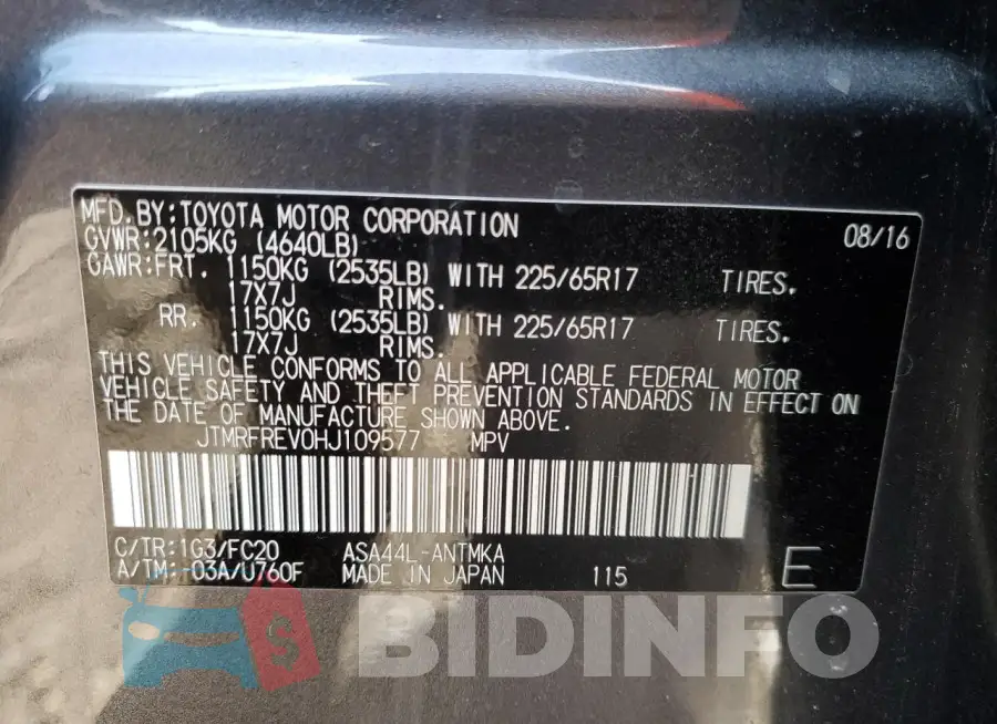 JTMRFREV0HJ109577 Photo# 13