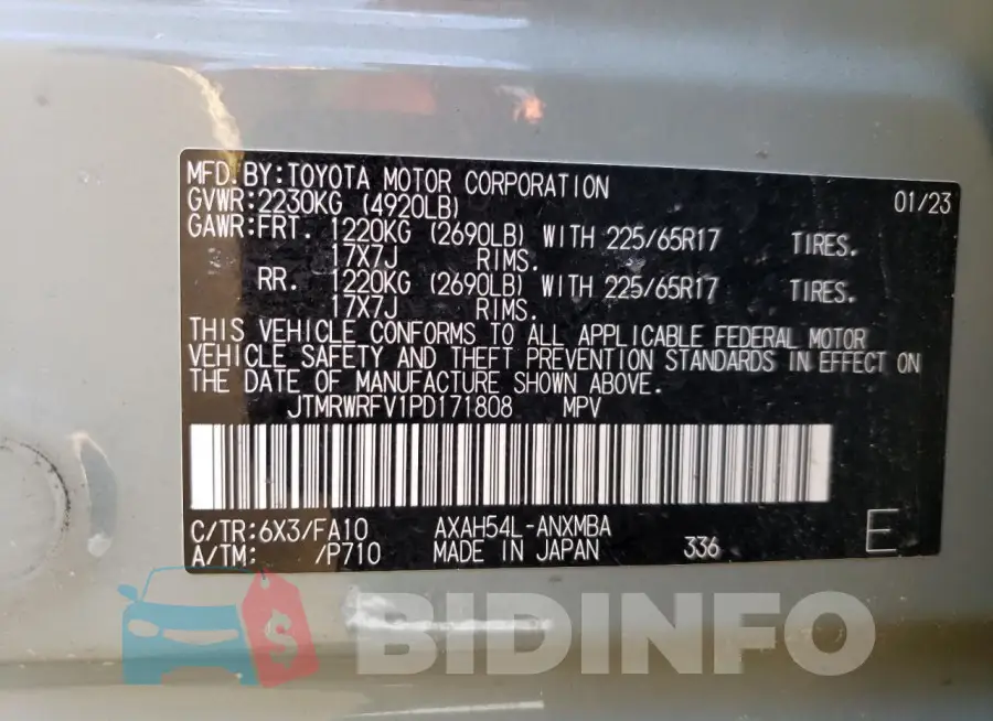 JTMRWRFV1PD171808 Photo# 13