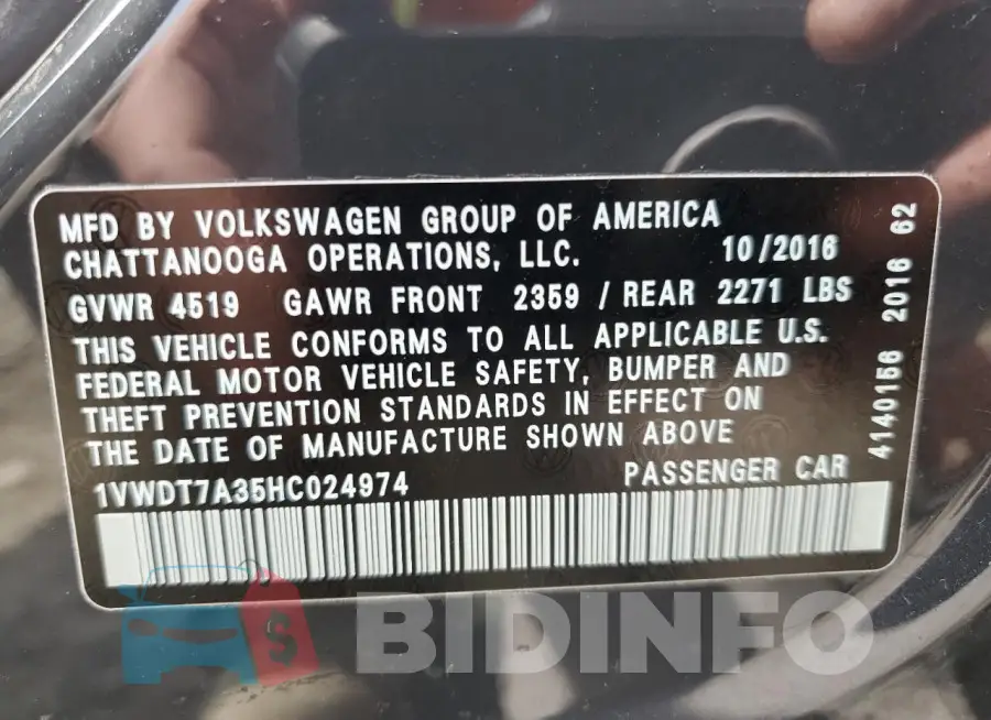 1VWDT7A35HC024974 Photo# 12