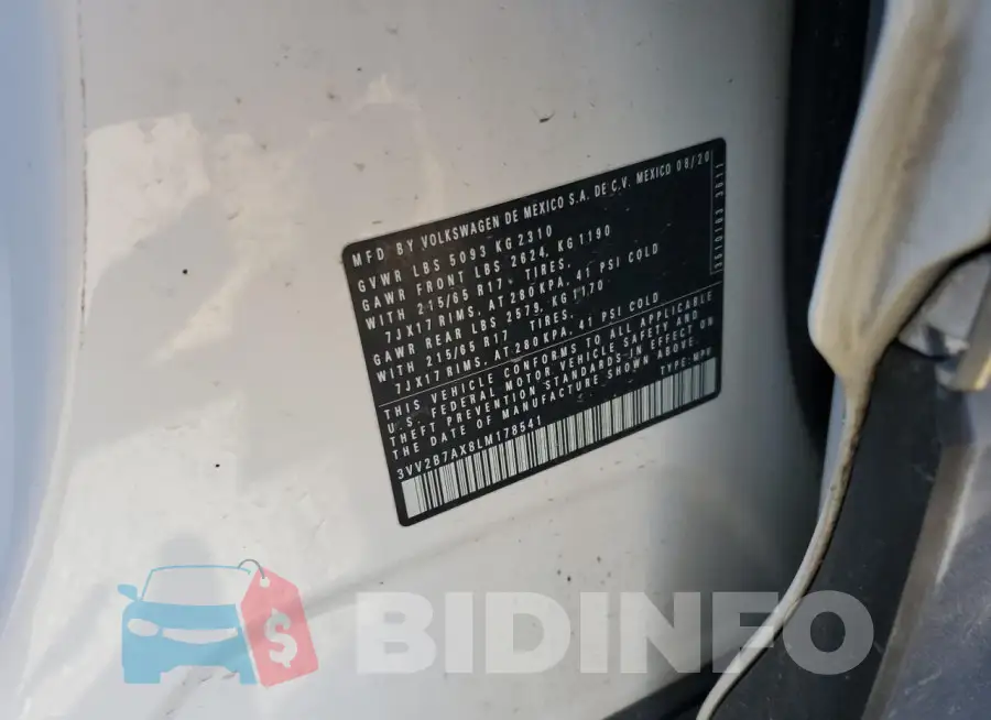 3VV2B7AX8LM178541 Photo# 13