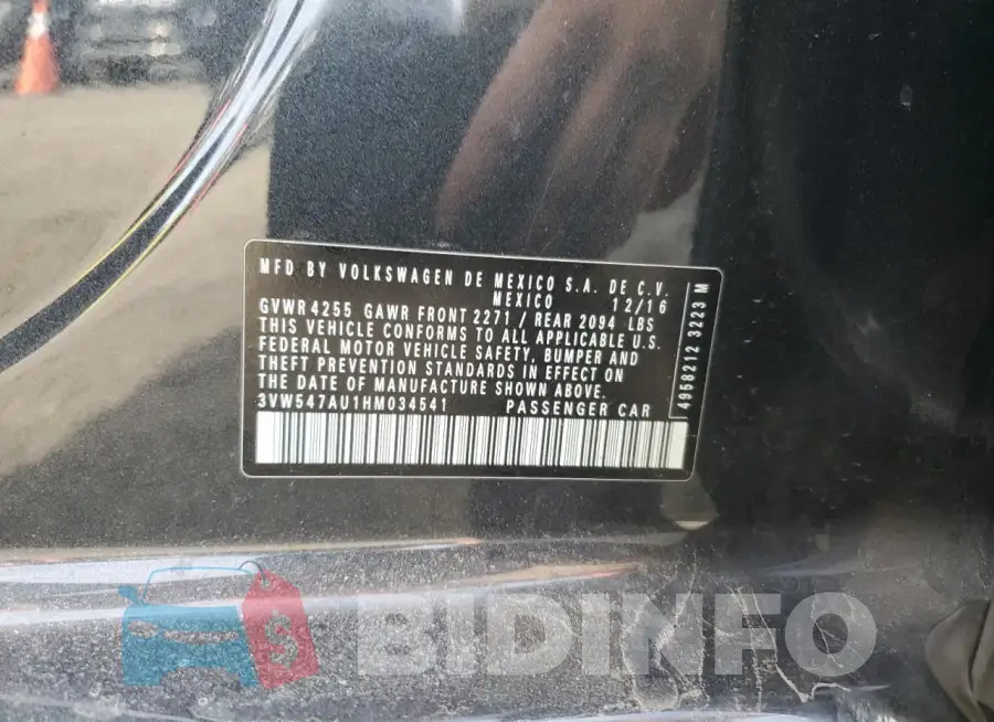 3VW547AU1HM034541 Photo# 12