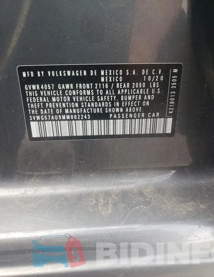 3VWG57AU9MM002243 Photo# 13