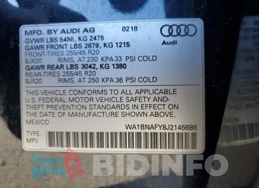 WA1BNAFY8J2145686 Photo# 13