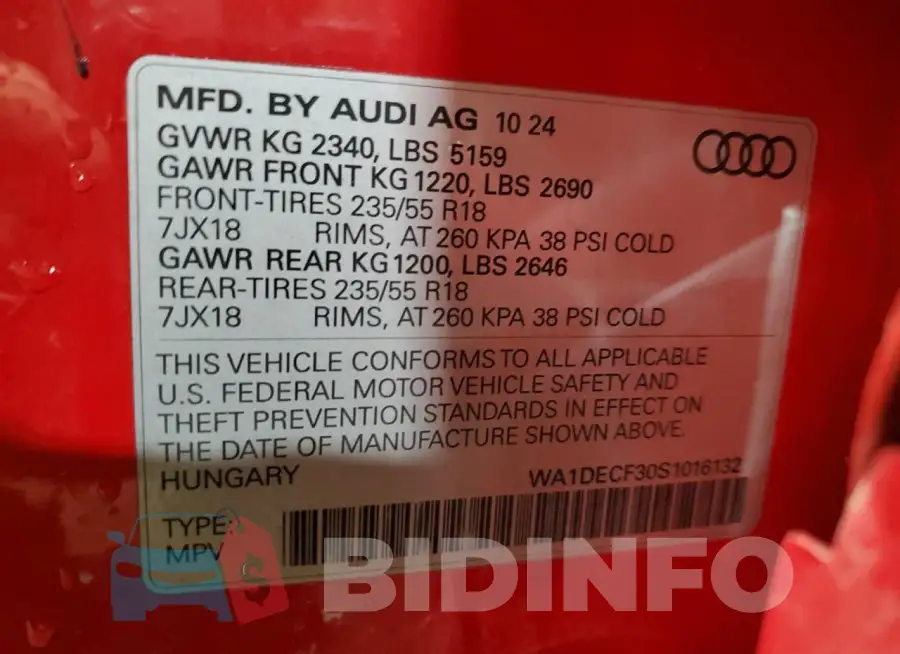 WA1DECF30S1016132 Photo# 13