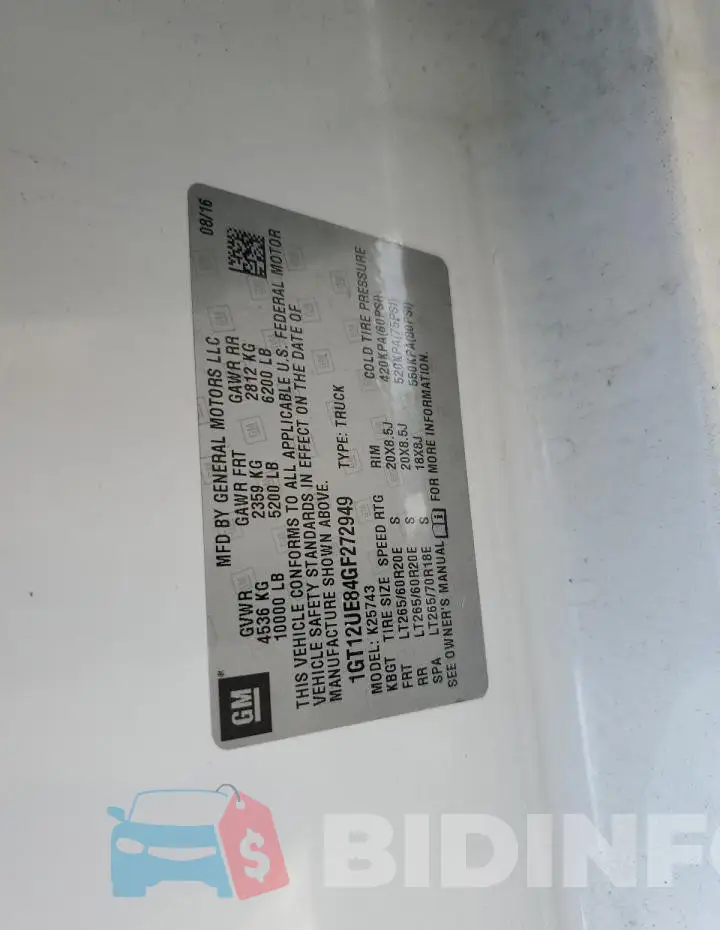 1GT12UE84GF272949 Photo# 13
