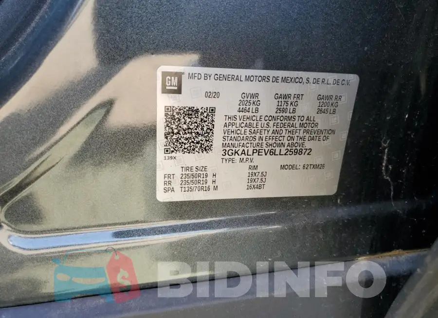 3GKALPEV6LL259872 Photo# 13
