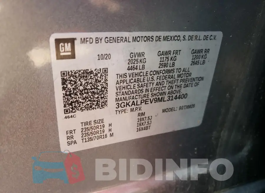 3GKALPEV9ML314400 Photo# 13